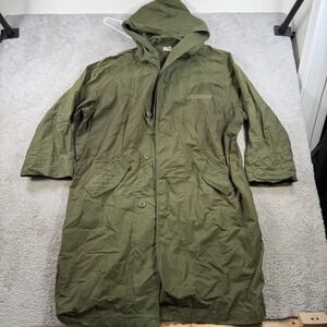 Gap Coat Mens XL Green Hooded Utility Field Jacket Military Long Canvas